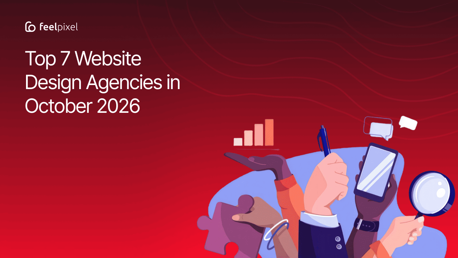 A Feelpixel blog thumbnail shows a website interface surrounded by four connected concepts: SEO, AEO, GEO, and AI Discovery. The visual represents how Feelpixel designs and develops websites to improve visibility across search engines, generative engine optimisation, answer engines, and AI powered discovery.